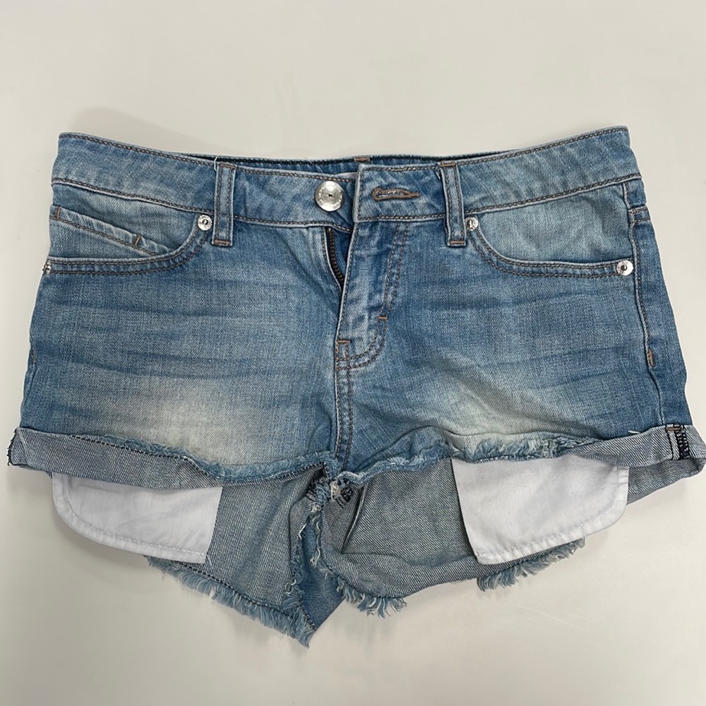 BCBGeneration Womens Denim Shorts Light Blue